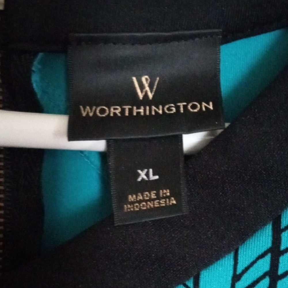 Worthington Teal and Black Sleeveless Top - Picture 2 of 10